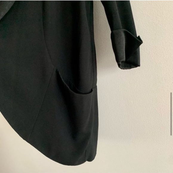 Wilfred Aritzia Chevalier Crepe Draped Black Open Blazer Jacket Asymmetric - Picture 9 of 13